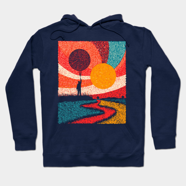 Surreal Universe - The Cosmic Balloonist Hoodie by TuncGK