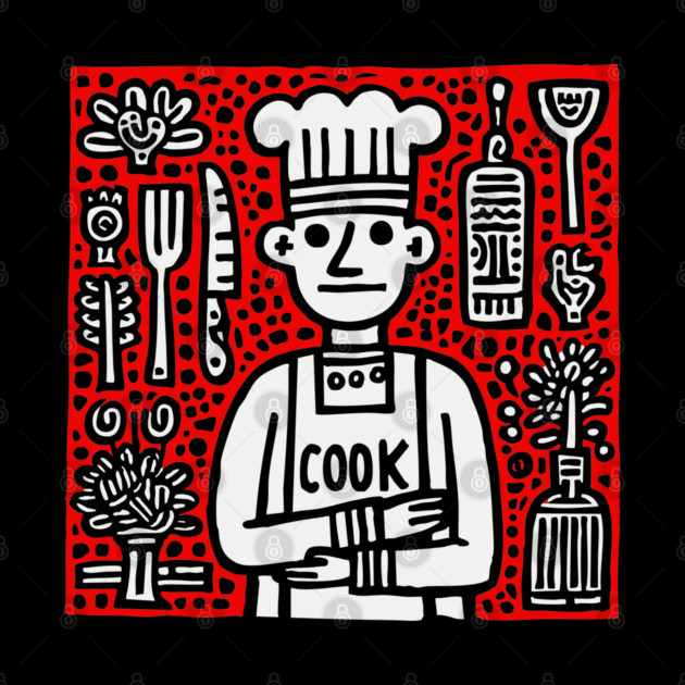 Cook - Doodle Chef Pop Art by TuncGK