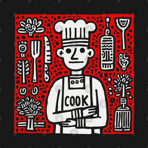 Cook - Doodle Chef Pop Art by TuncGK