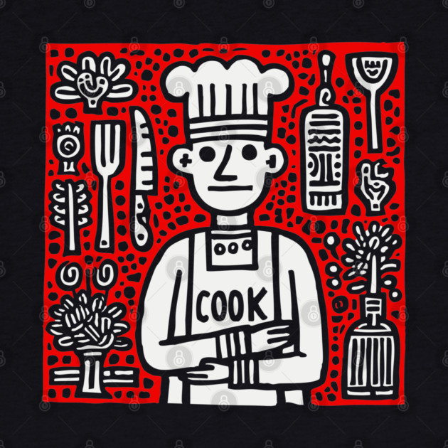 Cook - Doodle Chef Pop Art by TuncGK