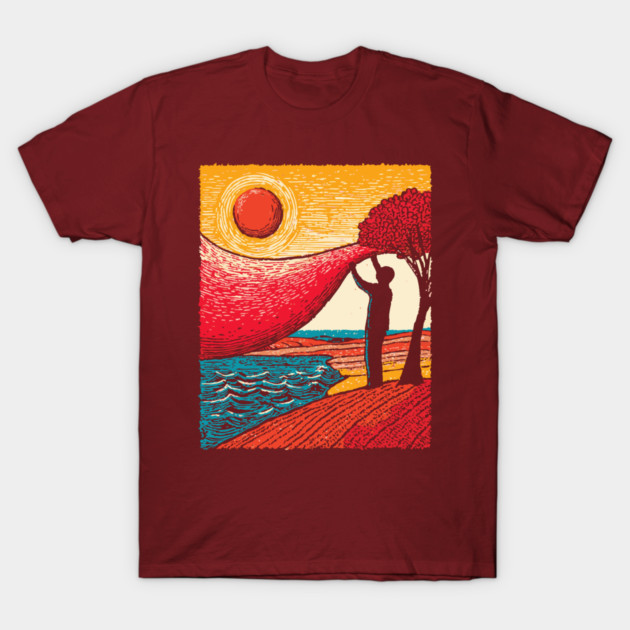 Cosmic Creator - Weaving the Fabric of Day T-Shirt by TuncGK