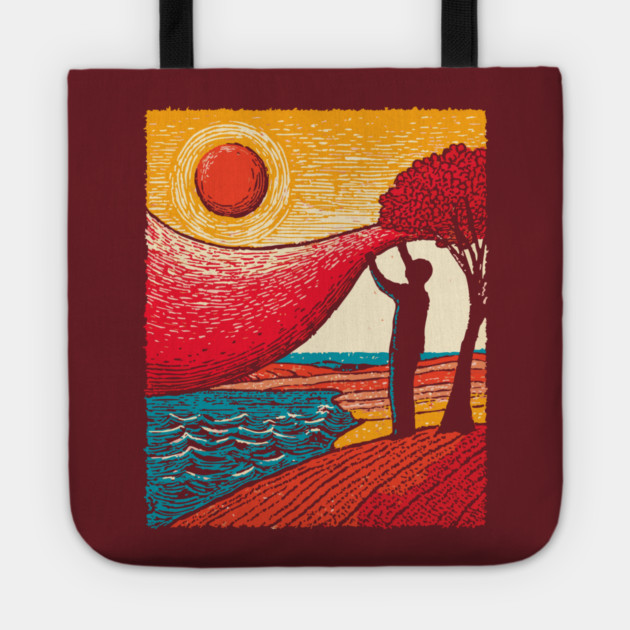 Cosmic Creator - Weaving the Fabric of Day Tote by TuncGK