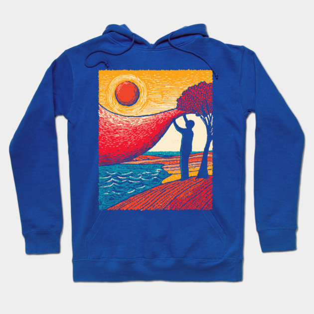 Cosmic Creator - Weaving the Fabric of Day Hoodie by TuncGK
