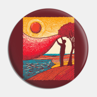 Cosmic Creator - Weaving the Fabric of Day Pin