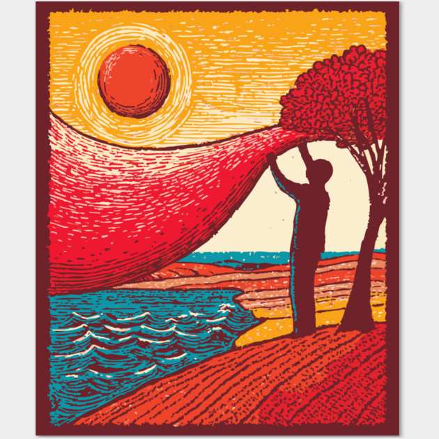 Cosmic Creator - Weaving the Fabric of Day Wall Art by TuncGK