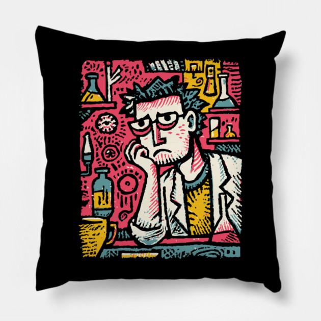 Tired Barista Life - The Weary Alchemist Pillow by TuncGK