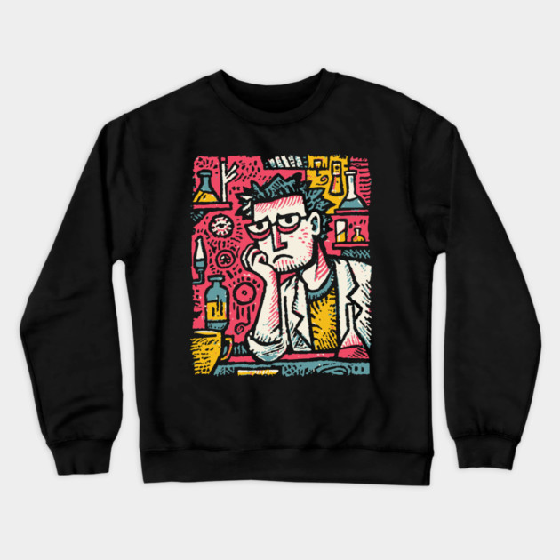 Tired Barista Life - The Weary Alchemist Crewneck Sweatshirt by TuncGK