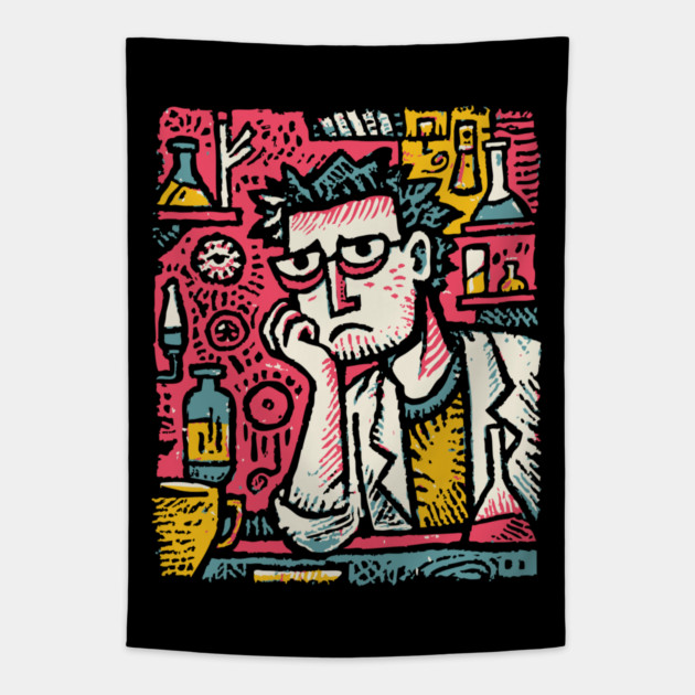 Tired Barista Life - The Weary Alchemist Tapestry by TuncGK