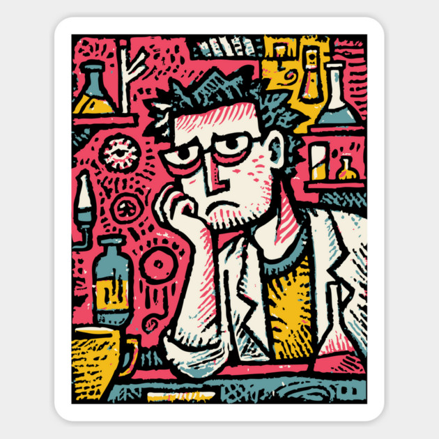 Tired Barista Life - The Weary Alchemist Magnet by TuncGK