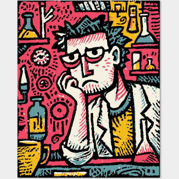 Tired Barista Life - The Weary Alchemist Wall Art by TuncGK