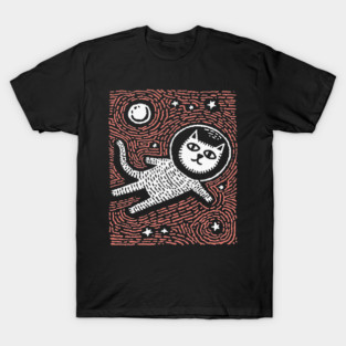 Astronaut Cat - The Cosmic Feline Explorer T-Shirt