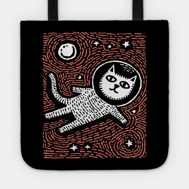 Astronaut Cat - The Cosmic Feline Explorer Tote by TuncGK