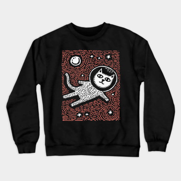 Astronaut Cat - The Cosmic Feline Explorer Crewneck Sweatshirt by TuncGK