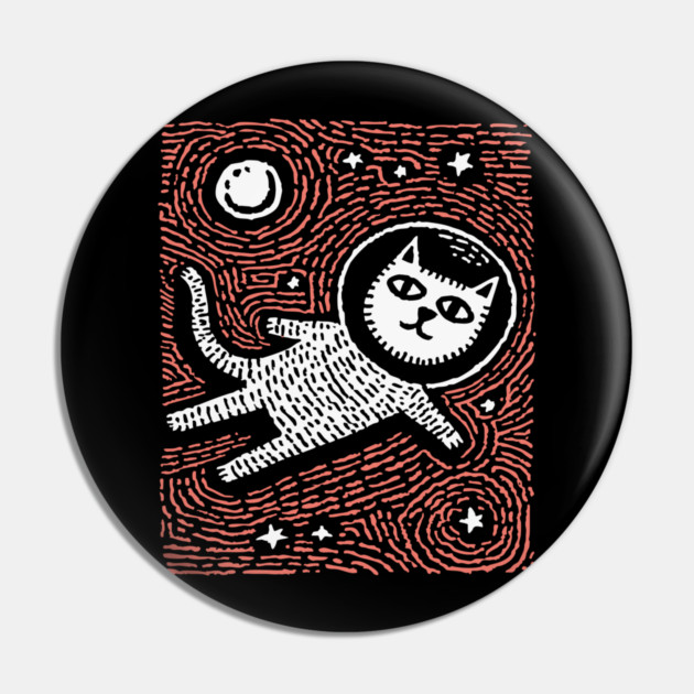 Astronaut Cat - The Cosmic Feline Explorer Pin by TuncGK