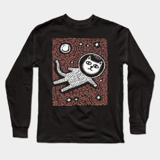 Astronaut Cat - The Cosmic Feline Explorer Long Sleeve T-Shirt