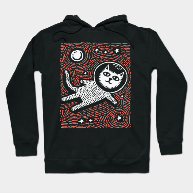Astronaut Cat - The Cosmic Feline Explorer Hoodie by TuncGK