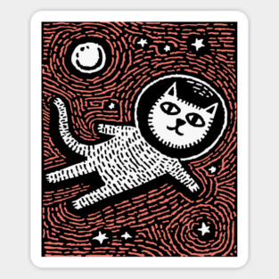 Astronaut Cat - The Cosmic Feline Explorer Magnet