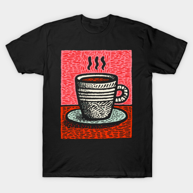 Woodcut Coffee Mug - A Tribute to the Morning Ritual T-Shirt by TuncGK
