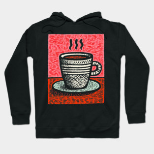 Woodcut Coffee Mug - A Tribute to the Morning Ritual Hoodie