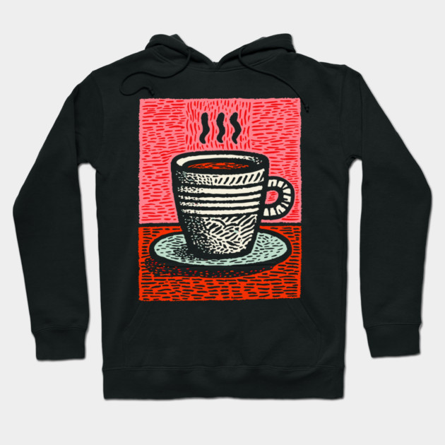 Woodcut Coffee Mug - A Tribute to the Morning Ritual Hoodie by TuncGK
