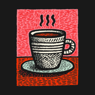 Woodcut Coffee Mug - A Tribute to the Morning Ritual T-Shirt