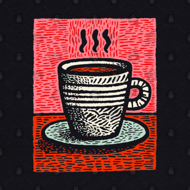 Woodcut Coffee Mug - A Tribute to the Morning Ritual by TuncGK