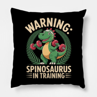 Warning Spinosaurus In Training Paleontology Pillow