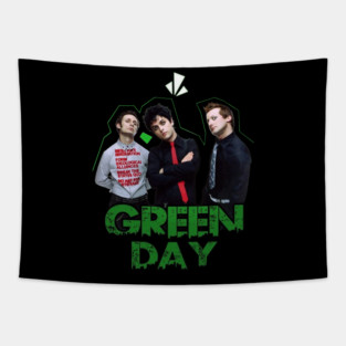 Green Day Band Portrait Logo Tapestry