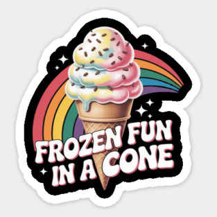 Frozen Fun In A Cone Fruity Snow Cone Street Treat Sticker