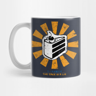The Cake Is A Lie Retro Japanese Portal Mug