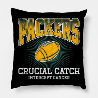 Packers - Crucial Catch Intercept Cancer Pillow