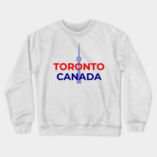Toronto Canada Design — Minimal Red and Blue City Graphic Crewneck Sweatshirt
