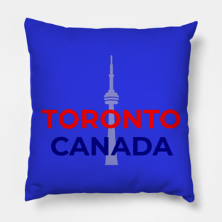 Toronto Canada Design — Minimal Red and Blue City Graphic Pillow