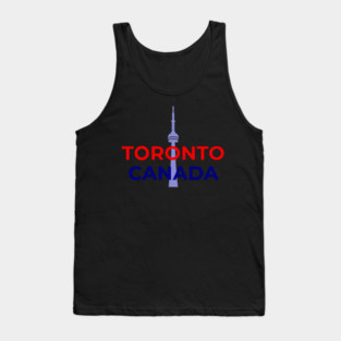 Toronto Canada Design — Minimal Red and Blue City Graphic Tank Top
