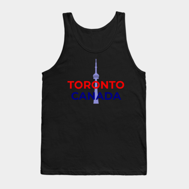 Toronto Canada Design — Minimal Red and Blue City Graphic Tank Top by DonWillisJrArt
