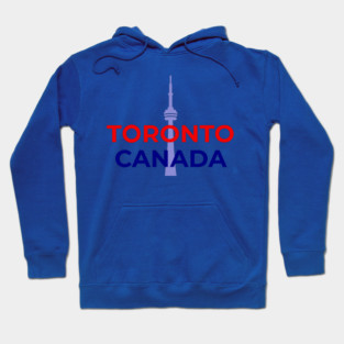 Toronto Canada Design — Minimal Red and Blue City Graphic Hoodie