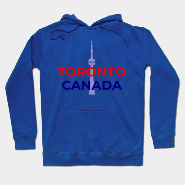 Toronto Canada Design — Minimal Red and Blue City Graphic Hoodie by DonWillisJrArt