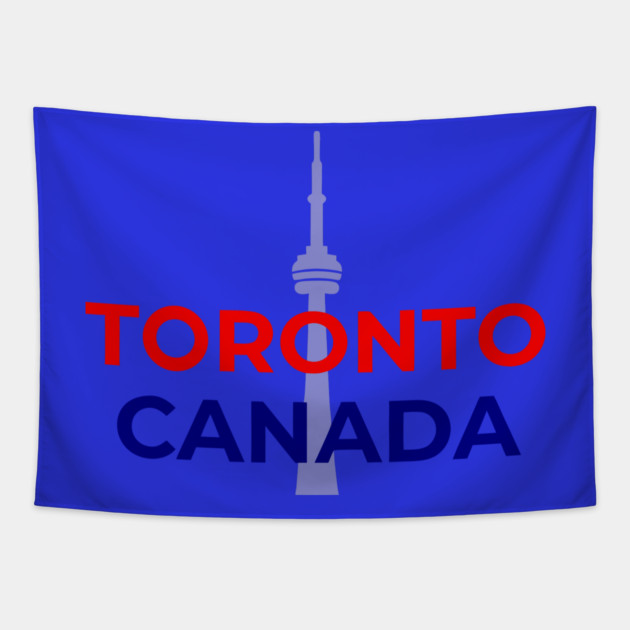 Toronto Canada Design — Minimal Red and Blue City Graphic Tapestry by DonWillisJrArt