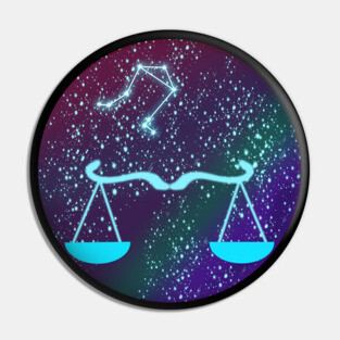 Libra Zodiac Sign with Constellation Pin