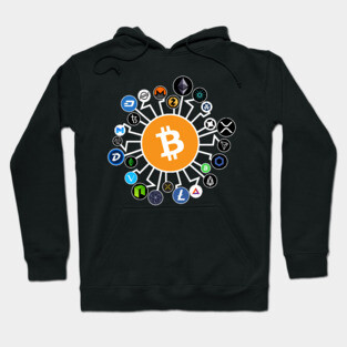 Crypto Cryptocurrency Bitcoin Chainlink Tezos Hoodie