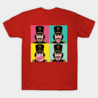 Nutcracker Pop Art Bubble Gum Funny Christmas Holiday T-Shirt