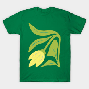 Minimalist Yellow Flower Illustration T-Shirt