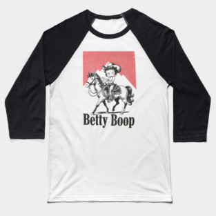 Cowgirl Betty Boop Riding Horse Marlboro Cigarettes T-shirts Baseball T-Shirt