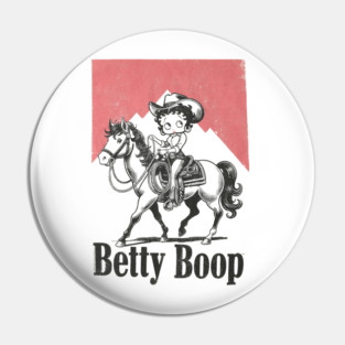 Cowgirl Betty Boop Riding Horse Marlboro Cigarettes T-shirts Pin