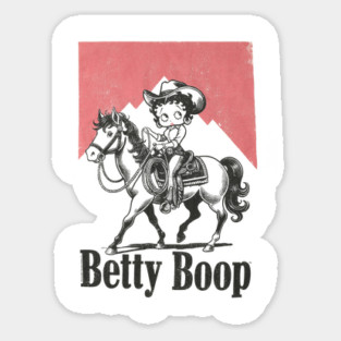 Cowgirl Betty Boop Riding Horse Marlboro Cigarettes T-shirts Sticker