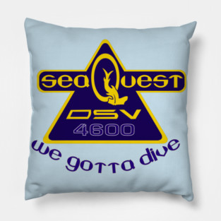 SeaQuest Front/Back design as featured on The Rewatch Podcast Pillow