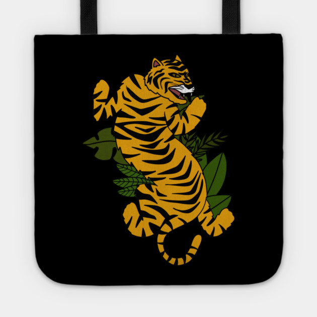 Tiger Cat Tropical Vibes Tote by logiamerch