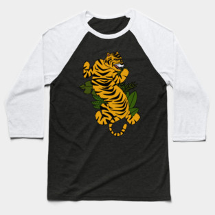 Tiger Cat Tropical Vibes Baseball T-Shirt