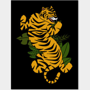 Tiger Cat Tropical Vibes Posters and Art