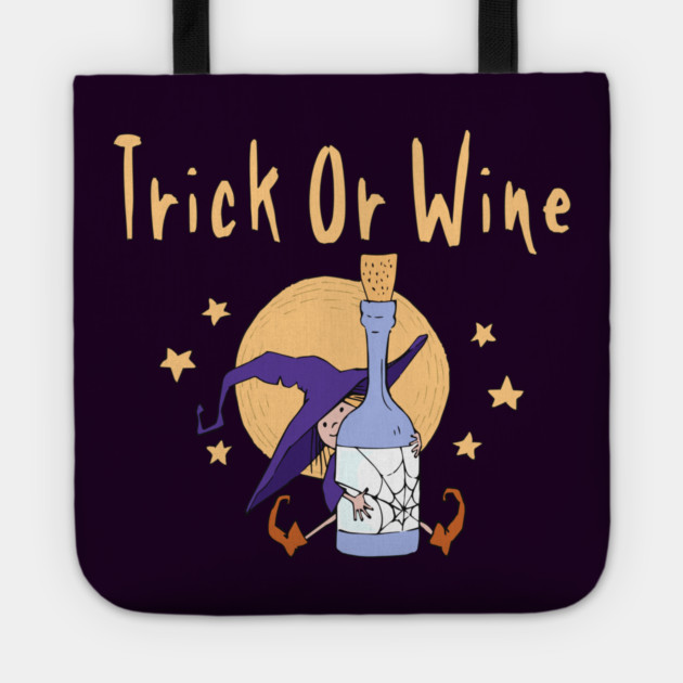 Trick or Wine Funny Halloween Wiccan Pagan Cheeky Witch® Tote by Cheeky Witch